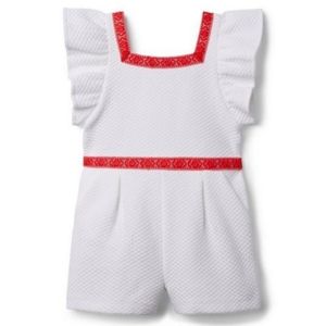 Janie and Jack Jacquard Valentine's Quilted Romper